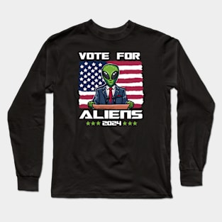 VOTE FOR ALIENS Long Sleeve T-Shirt